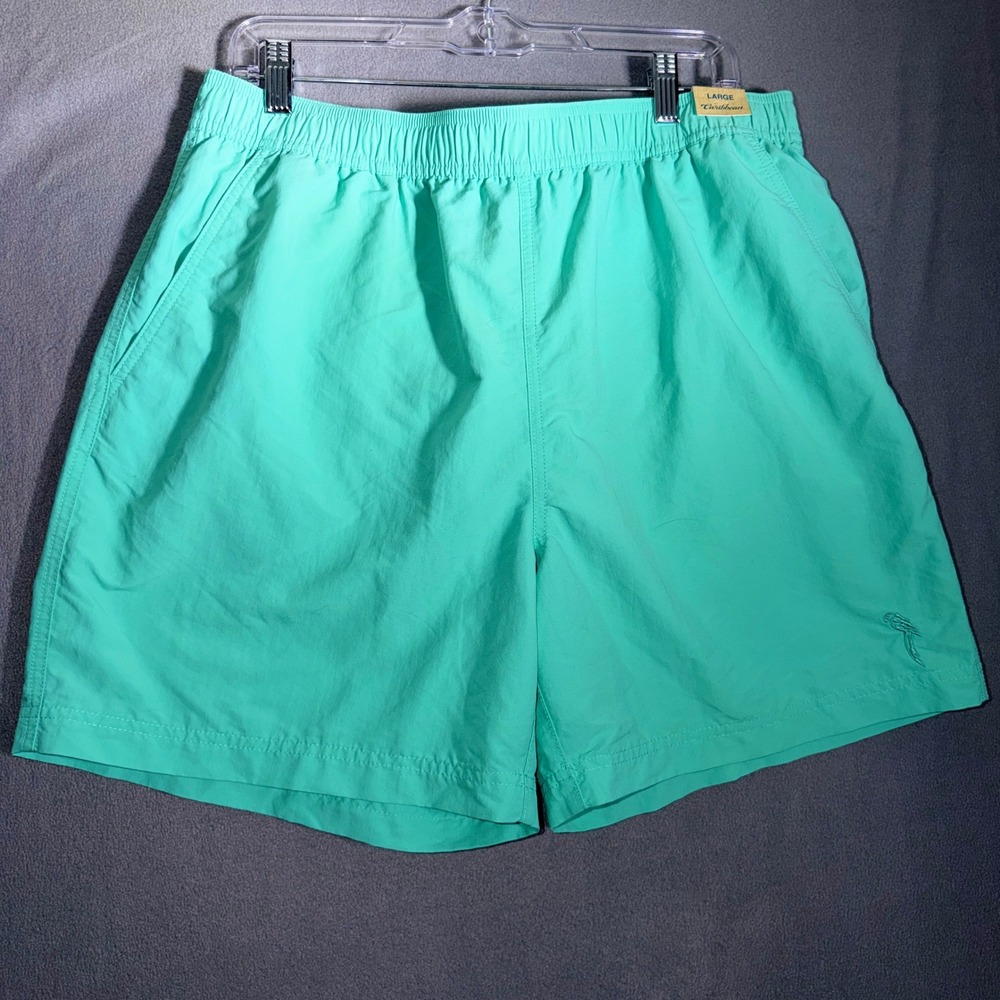 Caribbean Large Mint Green Swim Trunks Board Shorts Beach Pool Summer Vacation